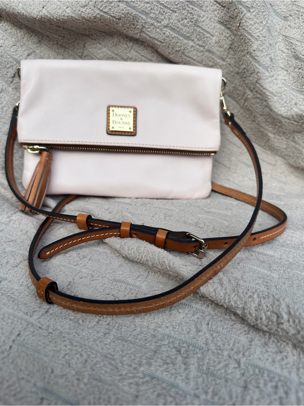 Dooney & Bourke Blush Pink Foldover Crossbody Purse